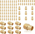 (100-Pack) PEX Fittings, Pex 3/4"x1/2" Male Threaded NPT Adapter, Brass Crimp Fittings, for PEX Tubing Pipe Plumbing, ASTM F1807(PEX1807027-100Pack)