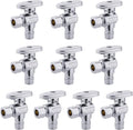 10 PCS EFIELD Stop Angle Valve Pex-A Inlet, 1/4 Turn,3/8" OD Compression X 1/2" Pex-A Expansion, Chrome Plated Brass,(VALVE094-10PCS)