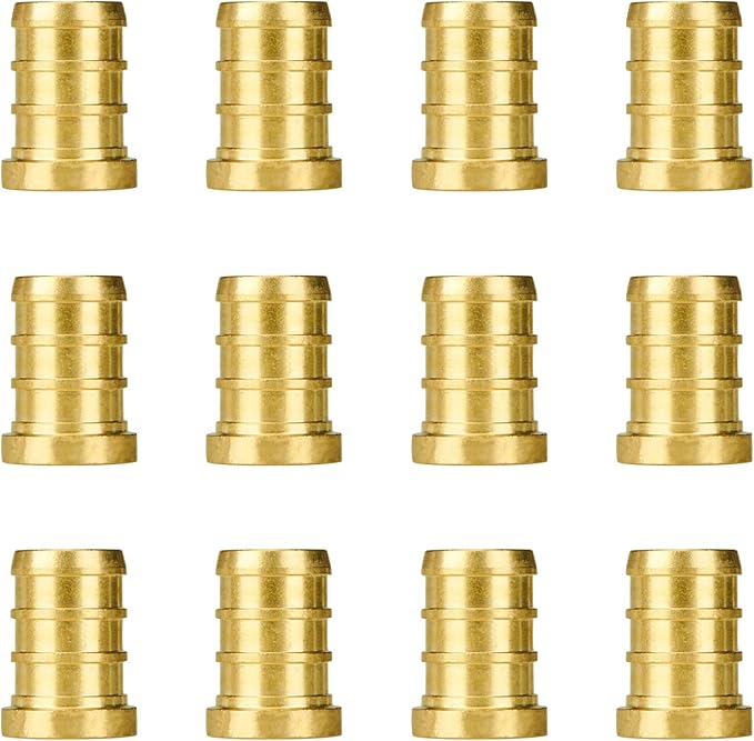 SUNGATOR 12-Pack 1/2" Pex Plug End Cap, No Lead Brass, Pex Fittings 1/2 Inch, NSF, UPC Certified