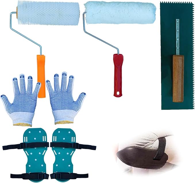 Self Leveling Concrete Tool Epoxy Floor Kit Spiked Roller for Bathroom Floors, Balconies, Toilets and Other Small Areas of The Ground Construction