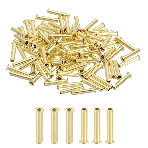 PATIKIL 1/8" Brass Compression Fittings,100Pcs Compression Insert Tube Fitting for Connecting Air, Fuel, Water, Oil and Inert Gases Lines