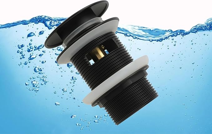 Matte Black Freestanding Bathtub Drain Stopper, Suitable for Most Bathtubs, Compatible with Drain Rough-in Kit