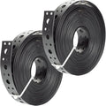 2Pack Metal Strap 1-Inch x 33FT 0.6mm Thickness for Pipe Support Pipe Hanger Strap Metal Strapping with Holes Black