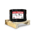 8NET Steel Strapping Band, 2,050' Length x 3/4'' Width x 0.020'' Thickness (1,750 lbs Break Strength), Cut Resistant Pallet Banding, Heavy Duty Metal Strap (5 Rolls)