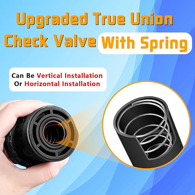 1in NPT PVC Spring Check Valve, UPVC Swing Utility Water One Way Check Valve, Sch80 Pool Ball Check Valve for Backflow Prevention