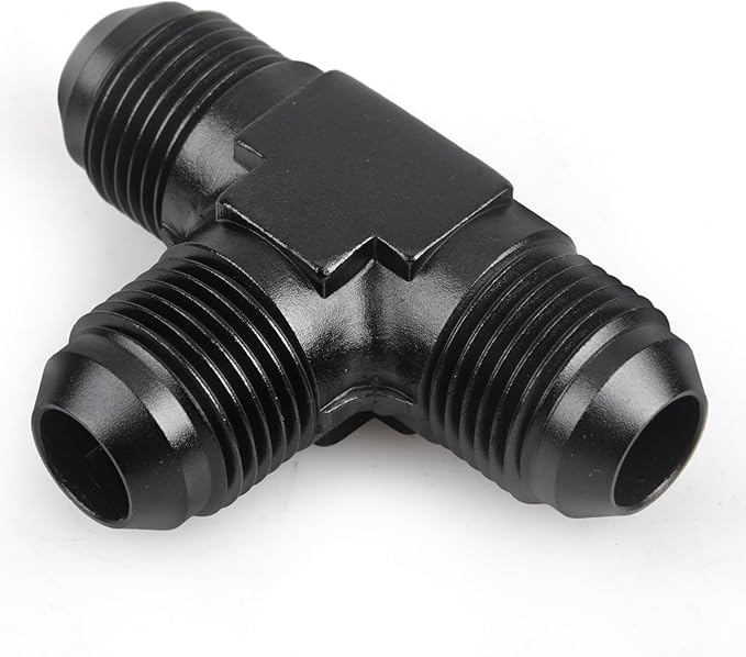 8AN Male Flare Tee Fitting Adapter T Fuel Hose Union Aluminum 2Pcs