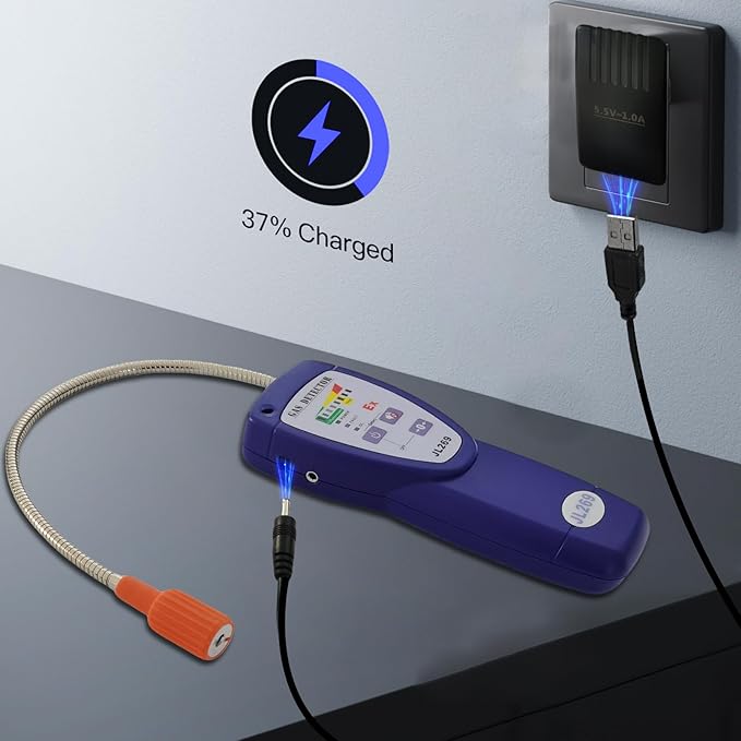 JL269 Gas Leak Detector with 13.5 Inch Flexible Probe, Rechargeable Natural Gas Detector for Methane, Propane, LPG, Hrdrogen Gas for Industrial or RV