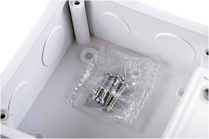 Co. 4" x 4" x 3" Weather & Dust Proof PVC Plastic Junction Conduit Box 3/4" & 1" Holes (4 Pack)
