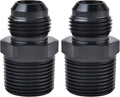 EVIL ENERGY 10AN Male Flare to 3/4" NPT Pipe Fitting Adapter Aluminum Straight Black 2PCS