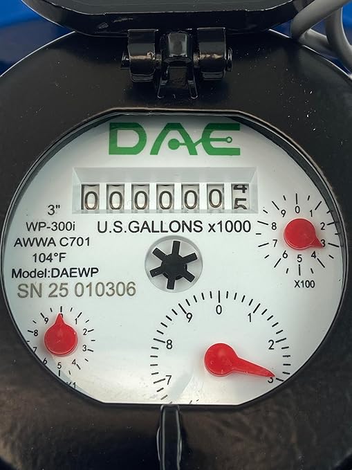 DAE WP-300i 3" Wastewater, Irrigation Water Meter, Pulse Output, Gallons