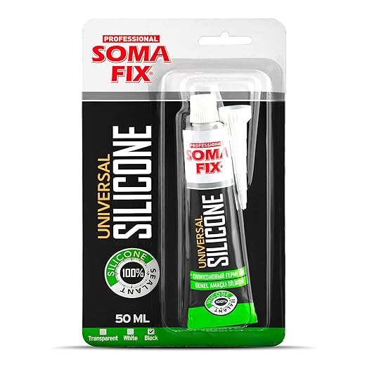 Silicone Caulk - Squeeze Tube Silicone Sealant for Wood, Kitchen, Bathroom, Sink, and Windows - Multi-Purpose & Waterproof (Black)