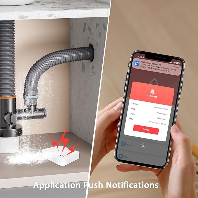 Water Leak Detector for Home 3 Packs - 90dB Siren & Instant App Alerts, Expandable to 128 Sensors for Basement/Kitchen/Bathroom, Water Sensor Alarm Leak Detector