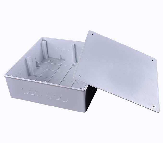 Co. 12" x 12" x 3" PVC Plastic Junction Conduit Box with Pre Molded 3/4" & 1" Punch in Holes