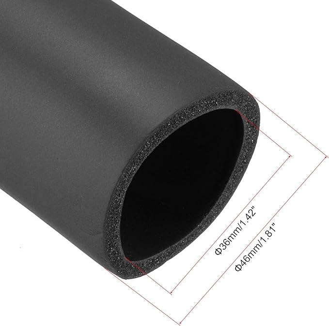 uxcell Foam Tubing for Handle Grip Support, Pipe Insulation, 36mm ID 46mm OD 1m Length Black