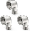 ChillWaves 304 Stainless Steel Pipe Fitting, 90 Degree Elbow 3/4" NPT Male x 3/4" NPT Female Thread Adapter(3-PACK)