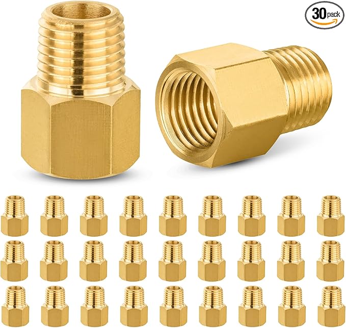 30 PACK GUOFIS Brass Pipe Fittings - 3/4" Male NPT x 3/4" Female NPT Adapter to Alter Pipe Diameters(NPT019-30Pack)