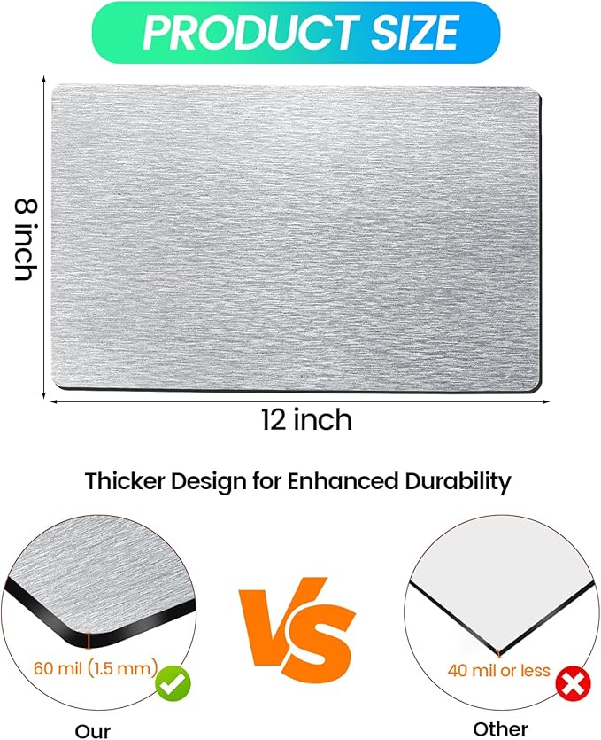 Magnetic Vent Covers, Extra Strong Magnets, Silver 8" x 12" (3 Pack) Ultra Thick 60mil, Complete Seal, Air Vent Covers for Home Floor, Ceiling, Wall Registers, HVAC, AC, RV, and Heater Vents