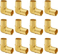 SUNGATOR 12-Pack 1 Inch 90 Degree Elbow PEX Fittings, No Lead Brass Crimp for PEX Tubing