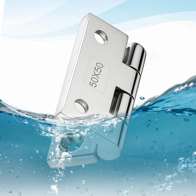 316 Stainless Steel Hinges Marine Grade, 2 inch x 2 inches (50mm X 50 mm), 4 PCS Heavy Duty Boat Hatch Hinge, Cabinet Butt Hinges Marine with Screws, for Boats, RVs