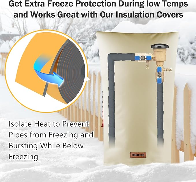 Pipe Insulation Tape, Outdoor Water Pipe Insulation Wrap, Foam Insulation Tape for Outdoor Pipes Winter Freeze Protection, Heat Tape for Water Pipes, Copper Pipes, PVC, AC Line, 3in x 15ft, Grey
