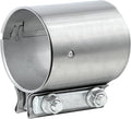 2.5 inch Exhaust Clamp Butt Joint Exhaust Band Clamp Sleeve Coupler 304 Stainless Steel