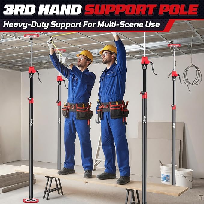 XINQIAO Cabinet Jacks for Installing Cabinets, Heavy Duty Third Hand Tools Adjustable Support Pole from 49.2 in to 114.2 in, 2 PCS