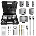 31Pcs Concrete Hole Saw Set, 30/40/50/65/80 100mm Masonry Hole Saw with SDS Plus & Max Shank Drill Bit Sets, Masonry Hole Saw Tool Set for Concrete,Brick,Cement,Stone,Wall Drilling.
