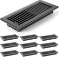 12 Pcs 4 x 10'' Floor Vent Covers Heavy Duty Floor Register Metal Heat Vent Covers with Rust Proof Finish for Home Heater(Dark Gray,12 Pcs)
