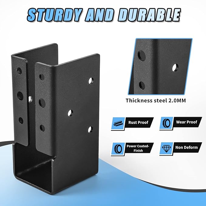 24 Pcs 2"x4" Outdoor Trim Concealed Flange Joist Hangers, Q235B Steel Powder Coated Mounts for 2"x4" Beam Swing