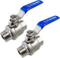 3/4" Male to Female Thread Full Port Ball Valves NPT 304 Stainless Steel for Water Oil Gas WOG1000 (Pack of 2)