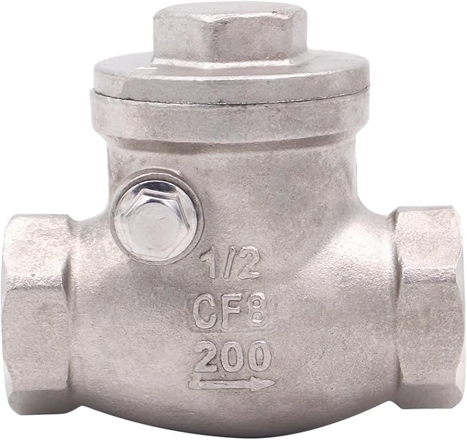 1/2 Inch Swing Check Valve - WOG 200 PSI Stainless Steel SS304 CF8M NPT