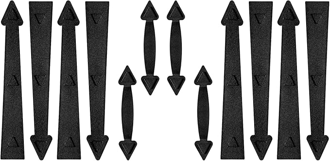 skysen Magnetic Garage Door Decorative Faux Hinges Handles Accents Hardware Kit Black(cxckls-2 Pack)