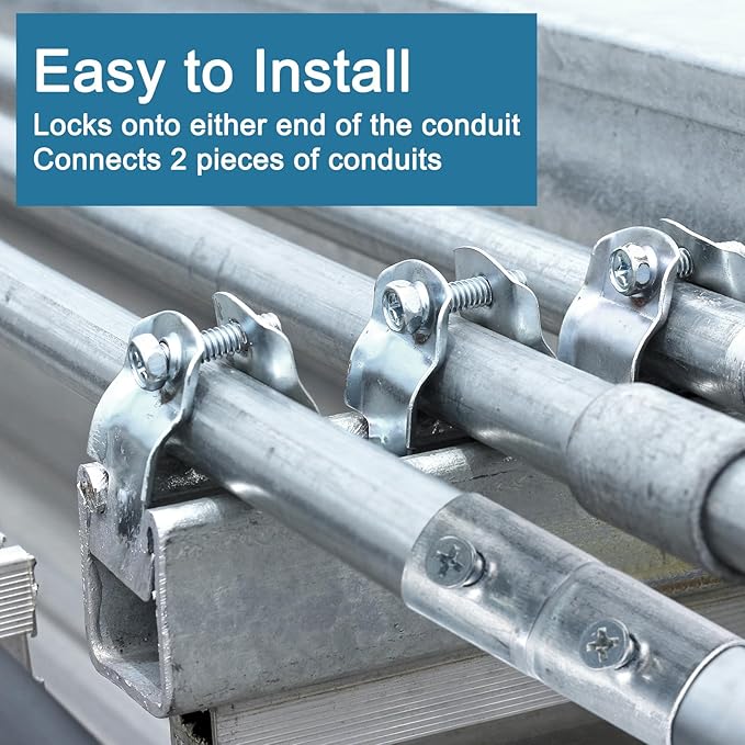 uxcell EMT Coupling, 20mm(13/16 inch) EMT Set Screw Coupling Conduit Fittings 47mm Length Electrical Conduit Pipe Connector 0.6mm Wall Thick, 10 Pack