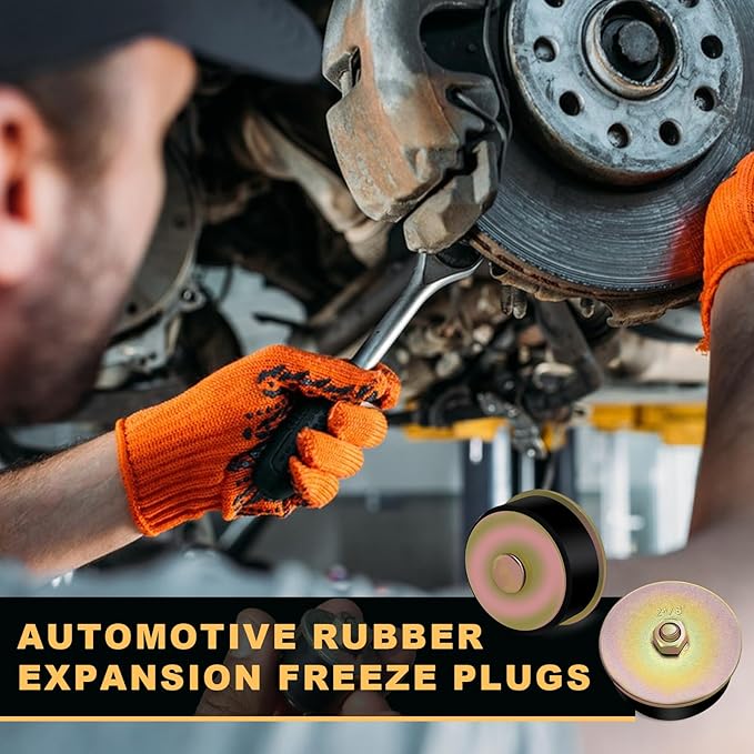 Siptenk 2-1/8" Freeze Rubber Expansion Plug 3 pcs, Automotive Rubber Expandable Freeze Plugs for Engine