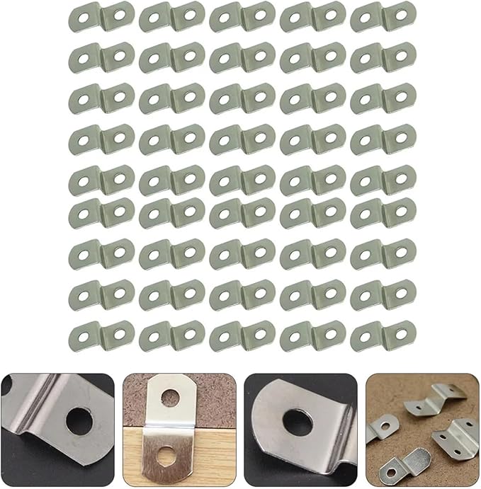 120 Pcs Stainless Steel Fixed Clips - Corner Brackets & Connectors for Photo Frames, Mirrors & Cabinets