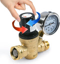 U.S. Solid 3/4" GHT RV Water Pressure Regulator, Handwheel Adjustable Lead-Free Brass Regulator Valve with Gauge & Filter for RV, Camper & Garden Hose