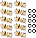 Garden Hose Repair Connector with Clamps Hose End Repair Kit, 1/2"Barb Garden Hose Fittings Male and Female brass garden hose ends (1/2"Barb-10 Set)