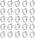 HARFINGTON 25 Pcs Hose Clamp 5/8"-1" (16-25mm) 304 Stainless Steel Adjustable Worm Gear Hose Clamp with Phillips Screw Assortment Kit for Fuel Line Pipe Plumbing Automotive Tube
