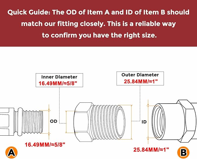 Pack of 5, 3/4" Male NPT to 3/8" FeMale NPT Solid 304 Stainless Steel Hex Bushing with Sealing Tape, Hose Fittings Adapter Reducer for Bathroom Remodel, Tool Extensions