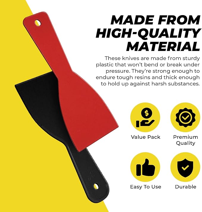 Qualihome Putty Knife Set | 6 Flexible Paint Scrapers for Spackling, Patching, and Painting