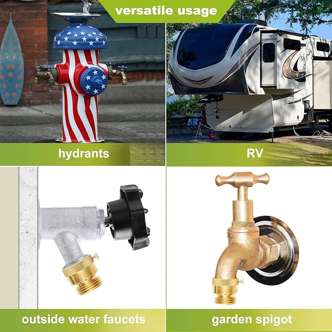 SUNGATOR 6-Pack Vacuum Breakers, 3/4'' Anti Siphon Valve Outside Faucet, 3/4 Inch GHT Hose Bib Backflow Preventer for Outdoor Faucet, Brass 3/4'' Hose Bib Anti-Backflow Vacuum Breakers for Garden Hose