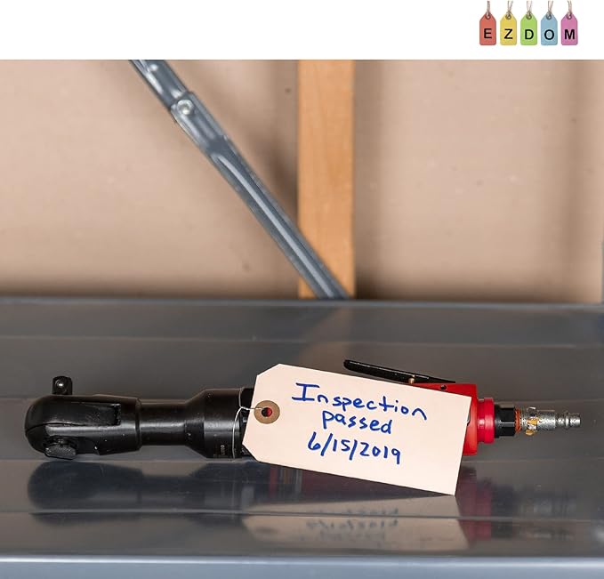 Label Tags with Wire Attached - 4 3/4" x 2 3/8" Box of 100 Blank Manila Tags with Reinforced Hole and Metal Wire Ties, Labels with Wire