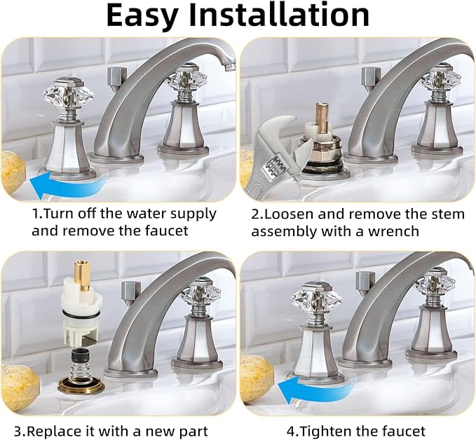 RP25513 Faucet Stem Replacement for Delta Two Handle Faucet Repair Kit, 2 Pack Cartridge Parts w/ RP4993 Seats & Springs, Includes RP24096 RP24097