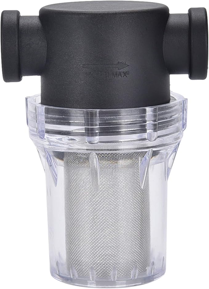 Water Filter, 1/2''Twist-On Pipe Strainer, Nylon PA66 cover, PC bowl, 304 Stainless Screen (1/2''40 Mesh Female water filter)