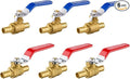 6 Pack Ball Valves, 1/2" Pex Crimp Shut Off Valve, Brass Full Port Pex B Shut Off Ball Valve for Hot and Cold Water, NSF/ANSI 61 Certified