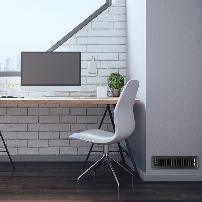 Tandefio 4 Pcs 2" x 12" Floor Register Vent Covers Metal Heavy Duty Walkable Floor Air Vent Covers with Rust Proof Finish Grille Easy Adjust Air Supply Lever for Home Wall Ceiling (Black)