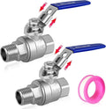 Boltigen 3/4 inch Ball Valve Threaded with Locking Device & Long Handle, 2 Pack 304 Stainless Steel Female to Male NPT Thread Full Bore Shut off Valves 1000WOG Heavy Duty Full Port Metal Valve Fitting