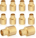 10-Pack HeSun PEX Fittings, 3/4" PEX x 3/4" Female Sweat Adapter (Over Copper Tube), Brass Crimp Fitting for ASTM F1807(PEX1807129)