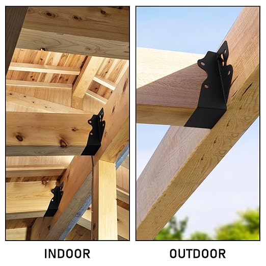 48 Pcs 2"x 4" Joist Hanger,Q235B Steel Black Powder Coated Face Mount Joist Hangers ,Hurricane Ties for Rafters,Tie Brackets for Floor Deck and Ceiling Joists