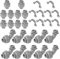 (1" Conduit Parts 30 Pack) Yariwiz 1 Inch PVC Electrical Conduit Fitting Plastic Liquid Tight Conduit Connector Kit, 10 Pack of Conduit 90 Degree Elbows and 10 Pack of Conduit Straps